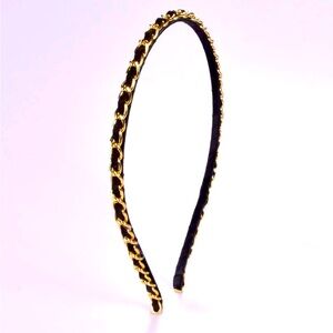 Gold and Black Chain Headband